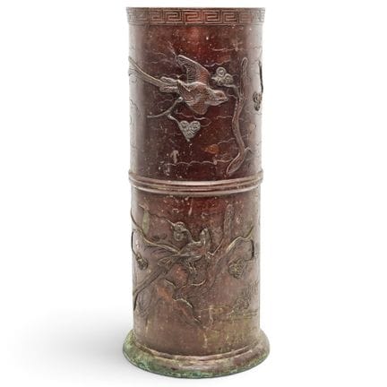 Porte-parapluies japonais en bronze de l'époque Me