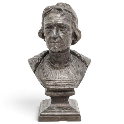 Buste antique en spelter de Christophe Colomb, XIX