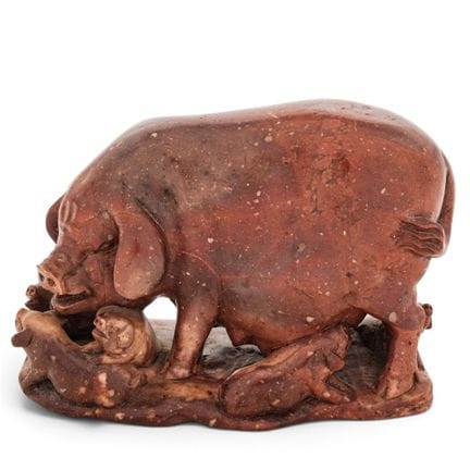 Scultura in pietra ollare di Shoushan raffigurante