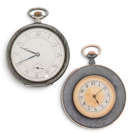 (2 pièces) Montres de poche anciennes en argent 80