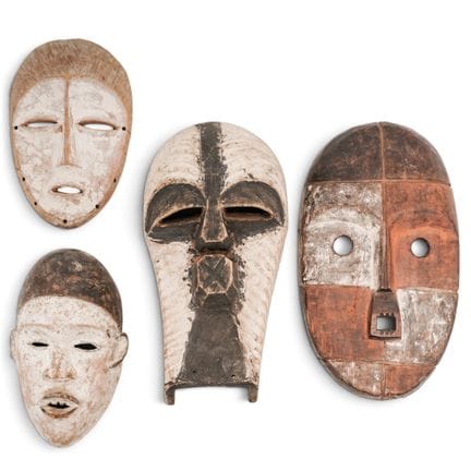 (4 pièces) Assortiment de masques tribaux africain