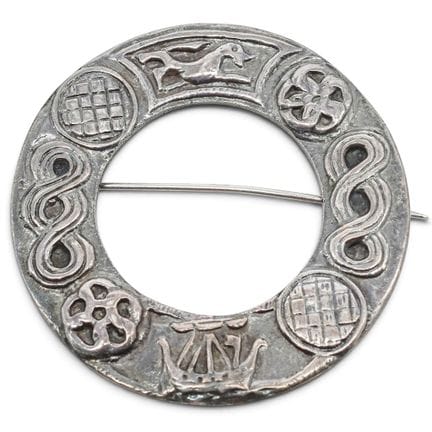 Vintage Sterling Silver Celtic-Style Annular Brooc