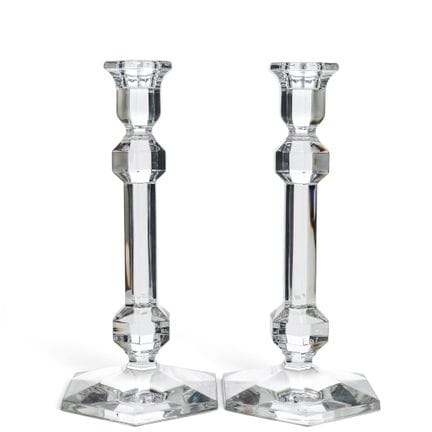 (2 pièces) Bougeoirs en cristal Val Saint Lambert 