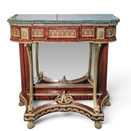 French Empire Ormolu Mounted & Mirrored Wood Pier 