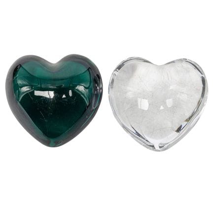 (2 pezzi) Cuori in cristallo Baccarat, fine XX sec