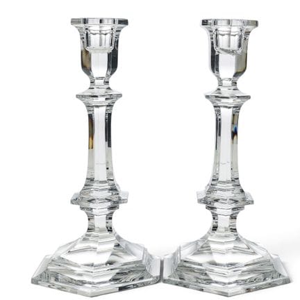 (2 pièces) Paire de bougeoirs en cristal Harcourt 