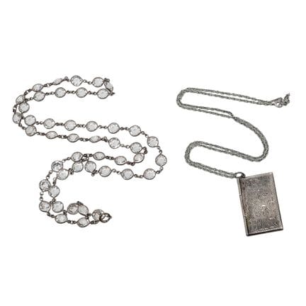 (2 pezzi) Collane antiche in argento sterling, pri