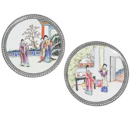 Paire d’assiettes en porcelaine chinoise de la « F
