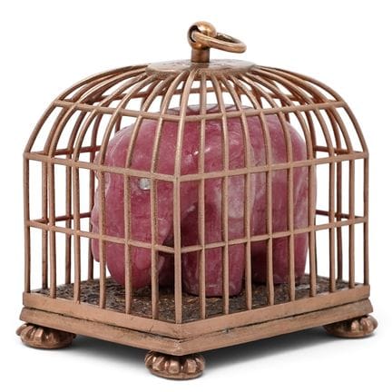 Imperial Russian Fabergé 56 Gold Rhodonite and Dia