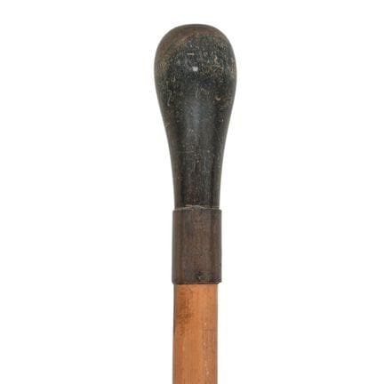Canne-épée ancienne en bois et corne, fin du XIXe 