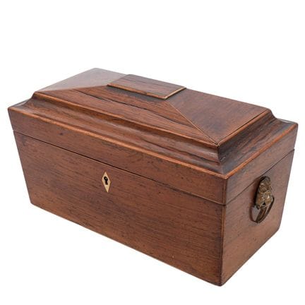 Boîte à thé antique anglaise de style Régence en a