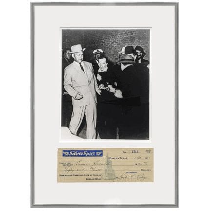 Assegno autografato da Jack Ruby, con certificato,