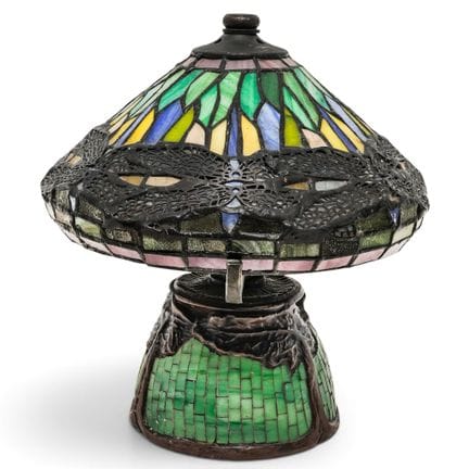 Tiffany Style Stained Glass Lamp 20th Century, USA