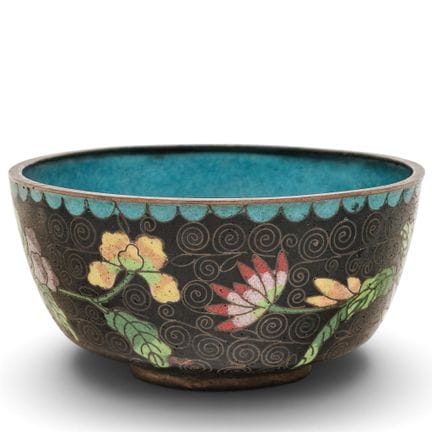 Bol chinois vintage en émail cloisonné, XXe siècle