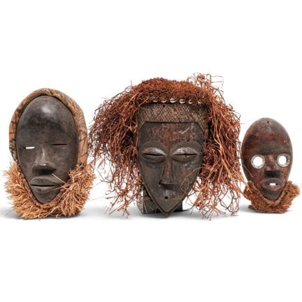 (Lot de 3) Masques tribaux africains sculptés dans