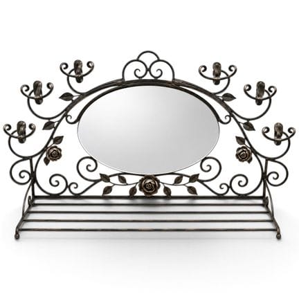 French Art Deco Wrought Iron Mirrored Coat & Hat R