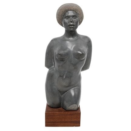 Grande sculpture africaine en pierre sculptée repr