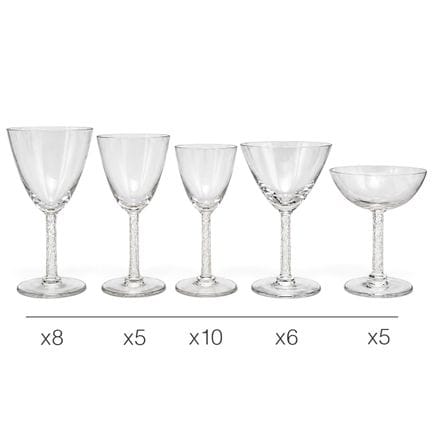 (34 pc) Lalique "Phalsbourg" Crystal Stemware 20th