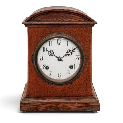 Horloge de cheminée à boîtier en bois de 8 jours d