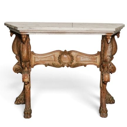 Antique French Renaissance Revival Carved Wood & M