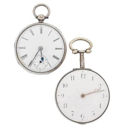 (2 pièces) Montres de poche anciennes en argent st