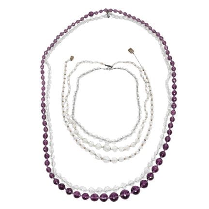 (5 pezzi) Gioielli vintage con perline di cristall