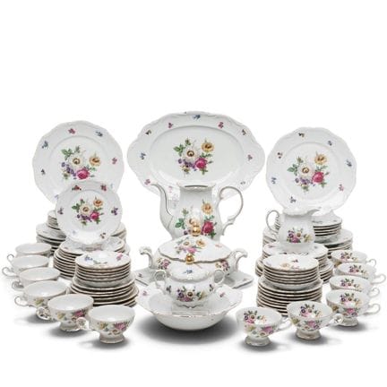 (91 pc) Mitterteich Bavaria Meissen Porcelain Tabl