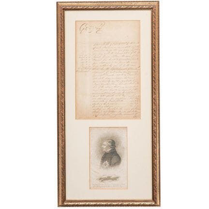 George III (britannique, 1738-1820) Lettre encadré