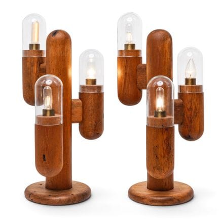 Pair of Modeline California Pine Cactus Table Lamp