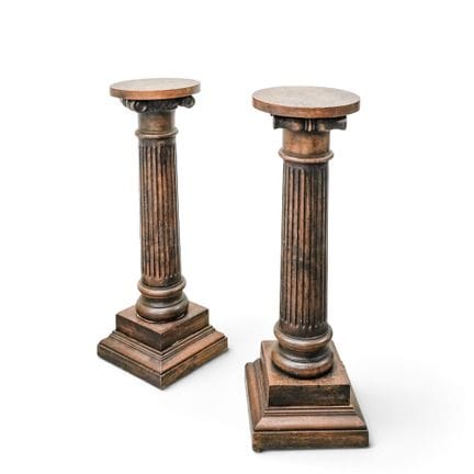Pair of Neoclassical Wood Column Pedestals Early 2