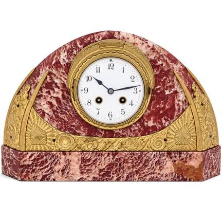 Art Deco Samuel Marti Marble & Gilt Brass Filigree