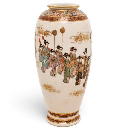Meiji Period Seizan Satsuma Shimazu Vase c. 1868-1