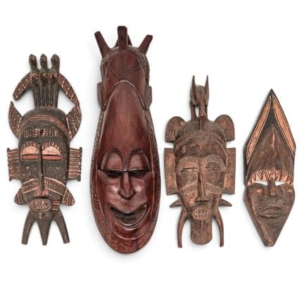 (4 pièces) Assortiment de masques tribaux africain