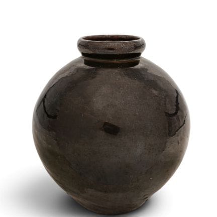 Vaso cinese in gres smaltato nero Jian, fine XIX s