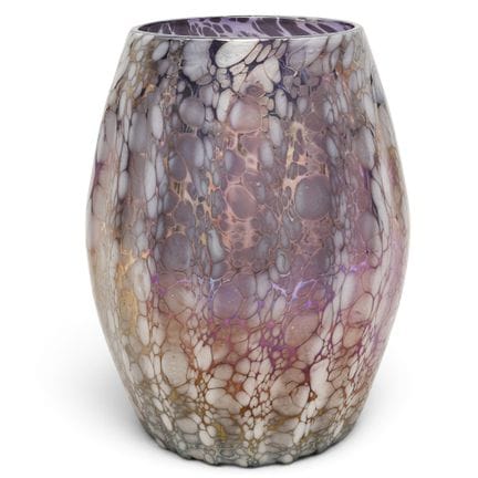 Vaso in vetro artistico viola iridescente, XX seco