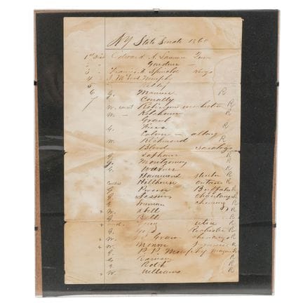 Documento manoscritto d’epoca incorniciato del Sen