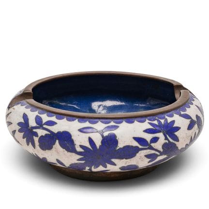Cendrier vintage chinois en laiton et émail cloiso