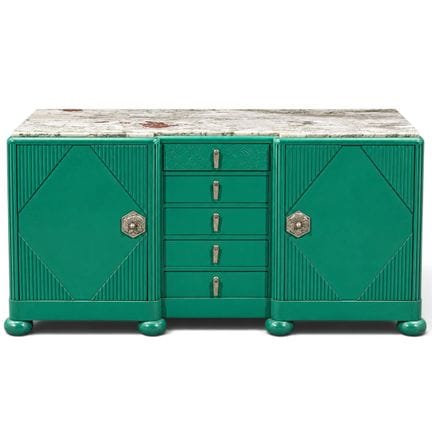 Art Deco Refinished Marble Top Dresser Mid 20th Ce