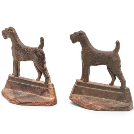 Coppia di fermalibri Art Déco a forma di cane Aire