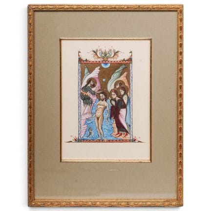 Historische illuminierte Handschrift „Die Taufe Ch