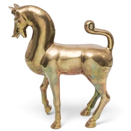Scultura vintage in ottone raffigurante un cavallo