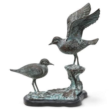 Scultura vintage di gabbiani in metalli misti con 