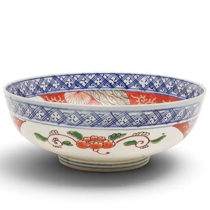 Meiji Period Japanese Imari Porcelain Crane Bowl c