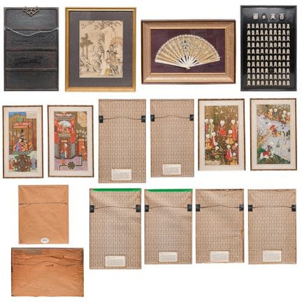 (7 pezzi) Lotto di arte asiatica d’epoca, fine XIX