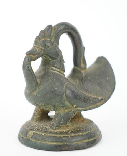 Importante peso per l'oppio zoomorfo in bronzo con