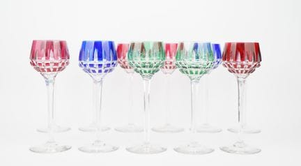 SAINT LOUIS
Set of 11 Manhattan-style roemer stemm
