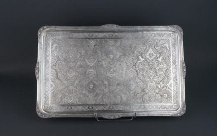 IRAN
800°/00 silver tray with rich floral scrollwo