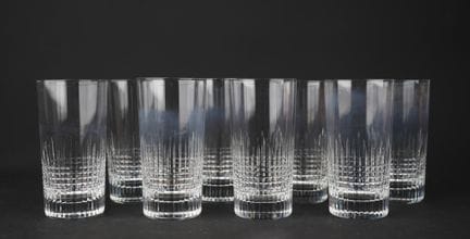 BACCARAT
Set of 8 crystal water glasses, "Nancy" m