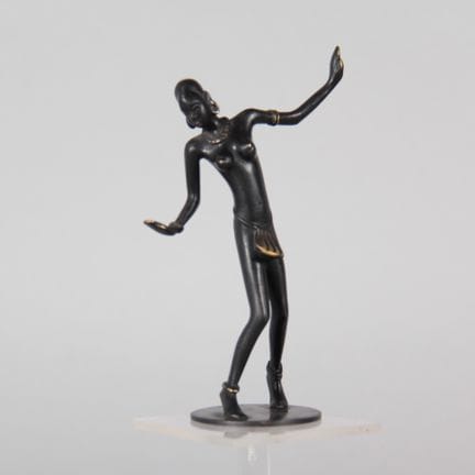 Figurine de danseuse en bronze patiné, Rohac, Autr