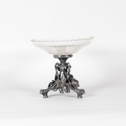 Coupe centre de table Art nouveau en métal argenté